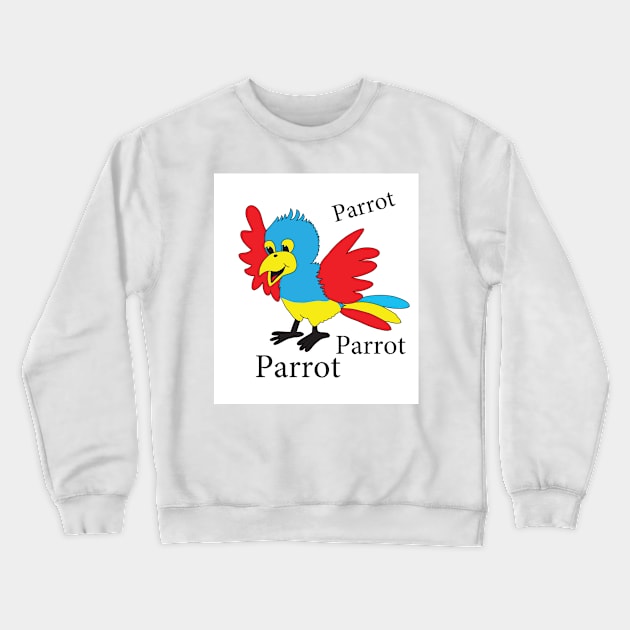 Cartoon funny parrot Crewneck Sweatshirt by sonaart